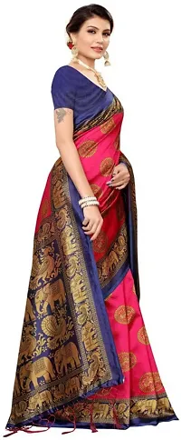Stylish Fancy Art Silk Bollywood Woven Design Saree With Blouse Piece For Women-thumb2