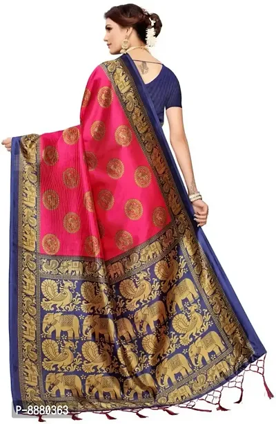 Stylish Fancy Art Silk Bollywood Woven Design Saree With Blouse Piece For Women-thumb4