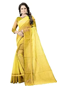 Stylish Fancy Cotton Silk Daily Wear Striped Saree With Blouse Piece For Women Pack Of 2-thumb1
