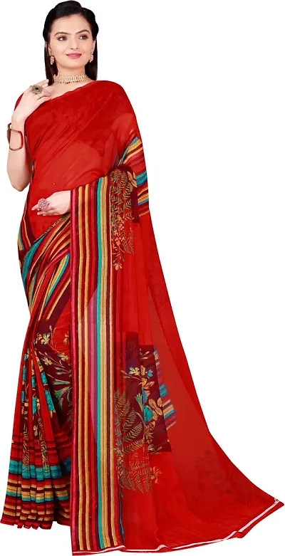 Glamorous Georgette Saree with Blouse piece 