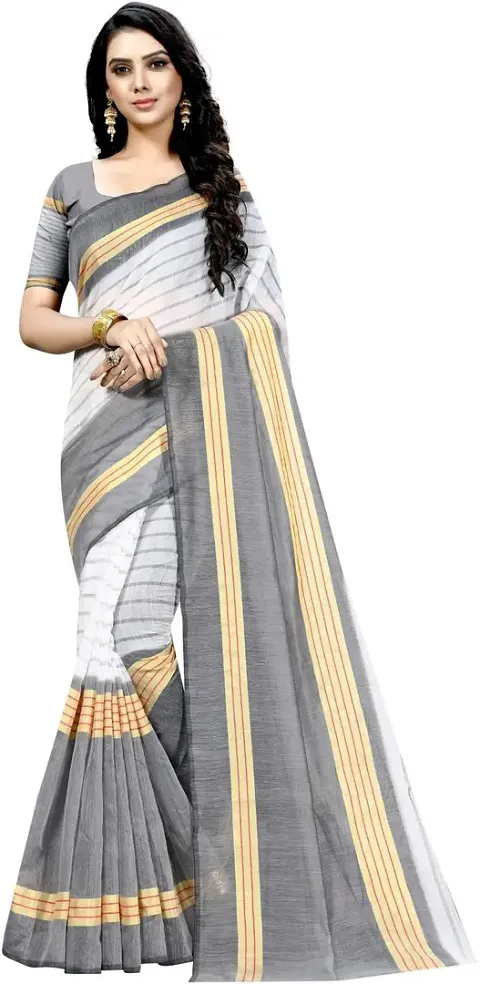 Glamorous Cotton Silk Saree with Blouse piece 