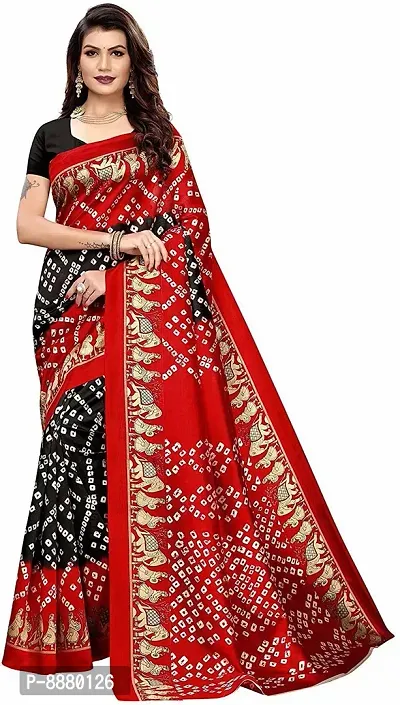 Stylish Fancy Art Silk Bollywood Printed Saree With Blouse Piece For Women-thumb0