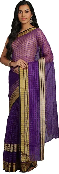 Women Stylish Art Silk Solid Saree with Blouse piece