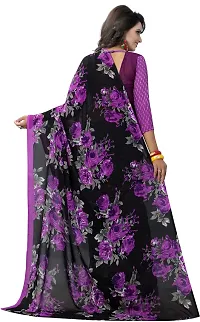 Stylish Fancy Georgette Daily Wear Printed Saree With Blouse Piece For Women-thumb3