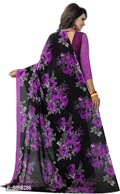 Stylish Fancy Georgette Daily Wear Printed Saree With Blouse Piece For Women-thumb4