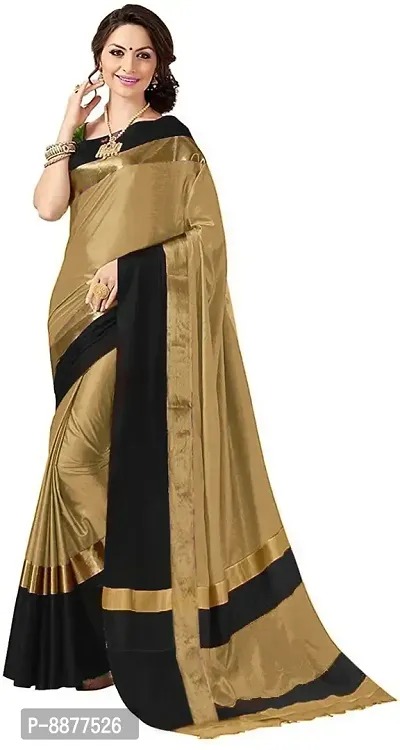 Stylish Fancy Cotton Silk Daily Wear Solid Saree With Blouse Piece For Women