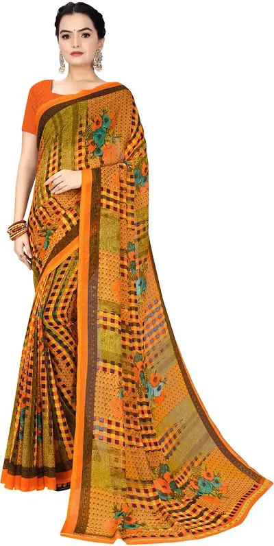 Women Stylish Georgette Saree with Blouse piece