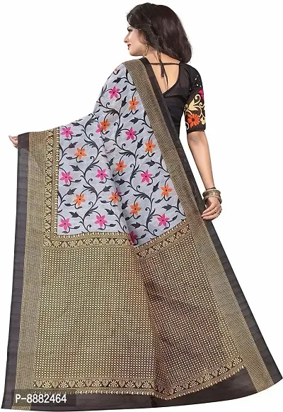 Stylish Fancy Art Silk Bhagalpuri Printed Saree With Blouse Piece For Women-thumb2