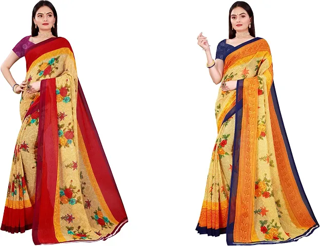 Women Beautiful Georgette Saree with Blouse piece