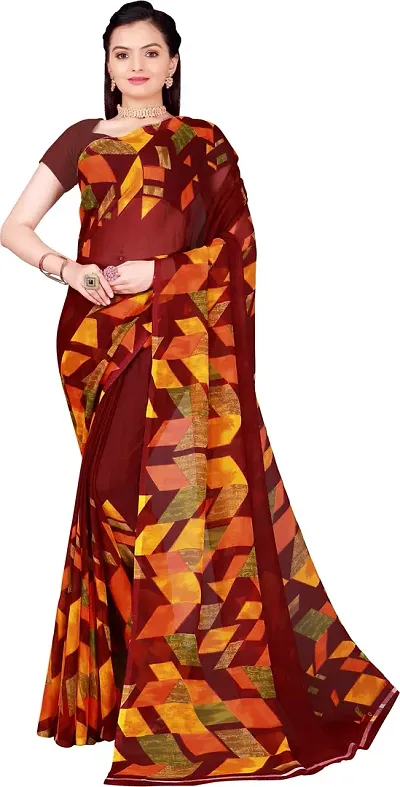 Attractive Georgette Saree with Blouse piece 