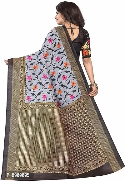 Women Beautiful Art Silk Saree with Blouse piece-thumb2