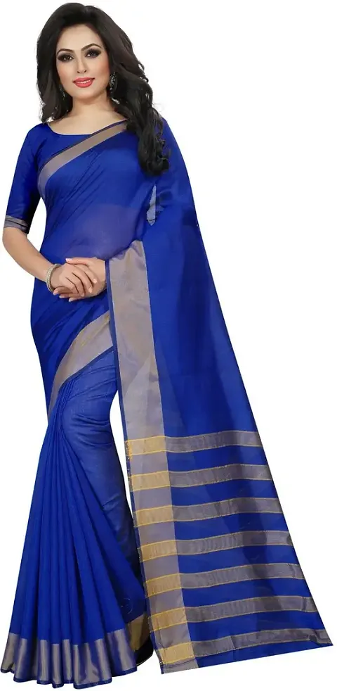 Stylish Fancy Silk Saree With Blouse Piece For Women Pack Of 1