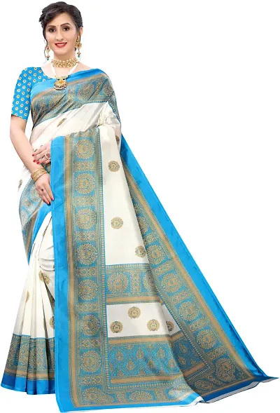 Spacekart Women's Art Silk Saree with Unstitched Blouse Piece.