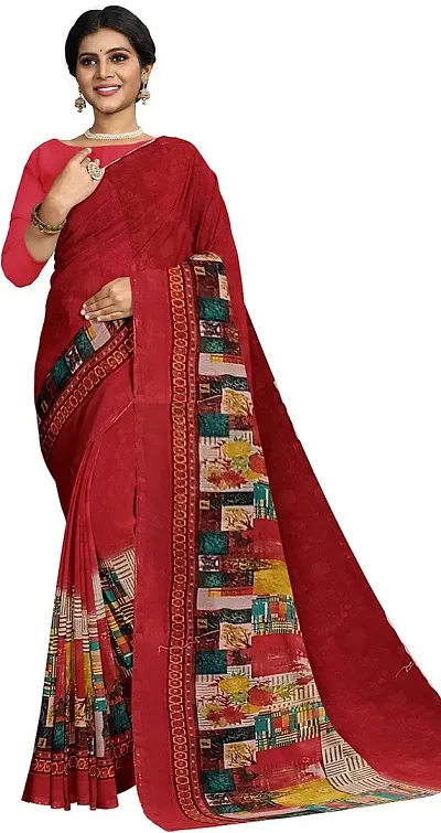  Georgette Saree with Blouse piece 