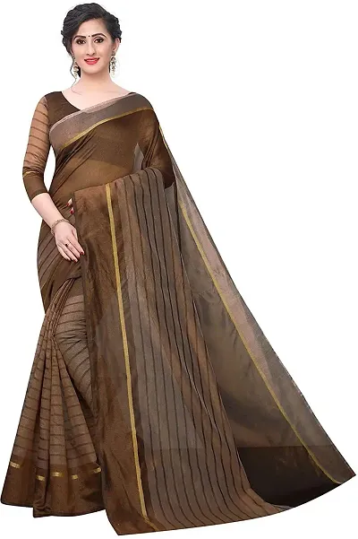 Women Beautiful Blend Saree with Blouse piece