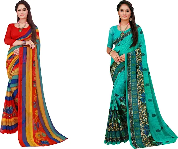 Women Beautiful Georgette Saree with Blouse piece