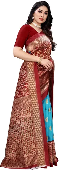 Women Beautiful Cotton Silk Saree with Blouse piece-thumb2