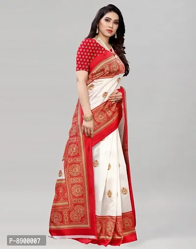 Women Beautiful Cotton Silk Saree with Blouse piece-thumb4