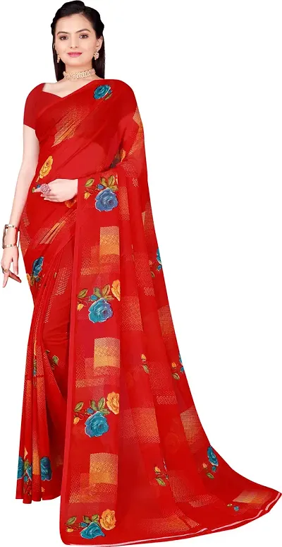 New In Georgette Saree with Blouse piece 