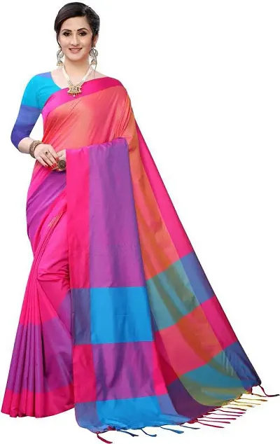Blissta Women's Woven Sana silk saree with Runing blouse