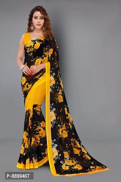 Women Beautiful Georgette Saree with Blouse piece-thumb0