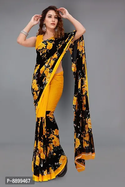 Women Beautiful Georgette Saree with Blouse piece-thumb2