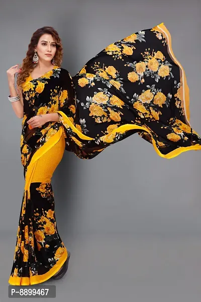 Women Beautiful Georgette Saree with Blouse piece-thumb3