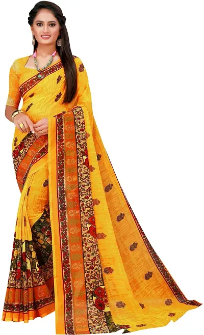 Stylish Fancy Georgette Saree With Blouse Piece For Women