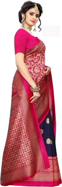 Women Beautiful Art Silk Saree with Blouse piece-thumb2