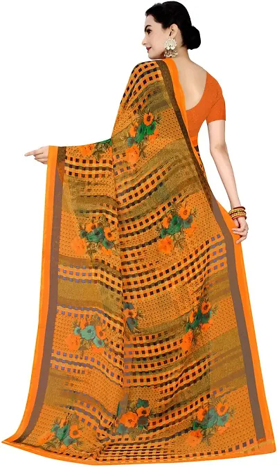 Women Stylish Georgette Saree with Blouse piece