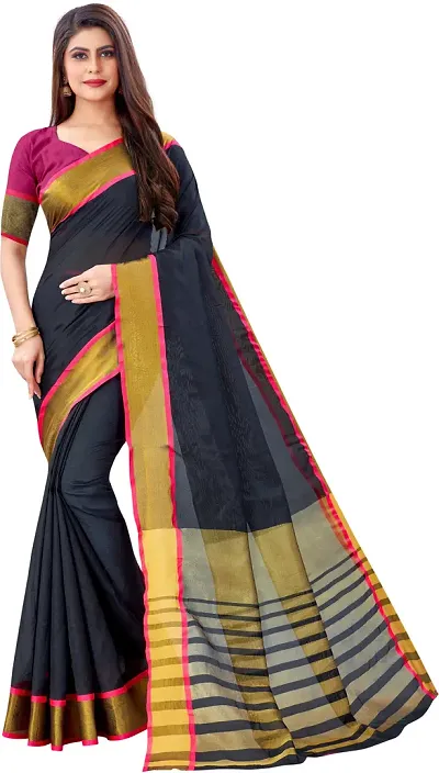 Trending Art Silk Saree with Blouse piece 