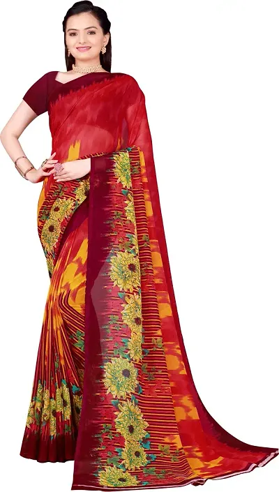 New In Georgette Saree with Blouse piece 