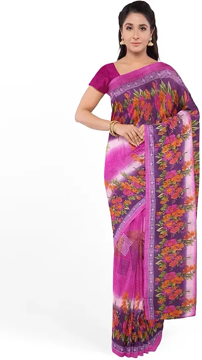 Glamorous Georgette Saree with Blouse piece 