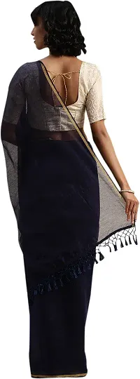 Women Beautiful Cotton Blend Saree with Blouse piece-thumb1
