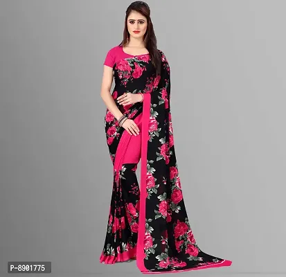 Women Beautiful Georgette Saree with Blouse piece-thumb0