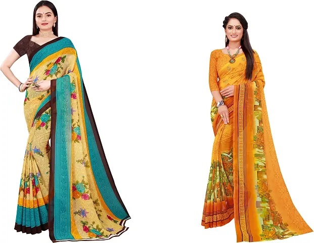 Women Beautiful Georgette Saree with Blouse piece