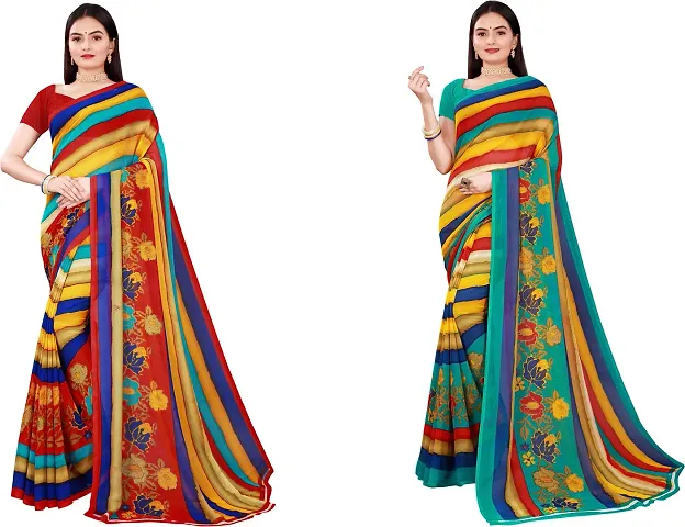 Attractive Georgette Saree with Blouse piece 