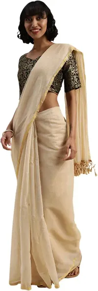 Hot Selling Cotton Blend Saree with Blouse piece 