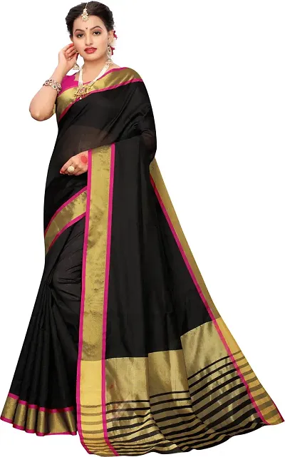 Glamorous Chanderi Cotton Saree with Blouse piece 