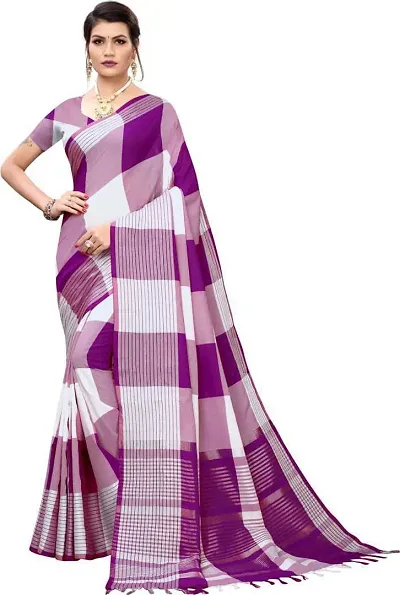 Classic Checked Saree with Blouse piece