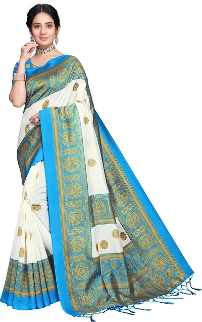 Mysore Silk Printed Sarees with Blouse piece