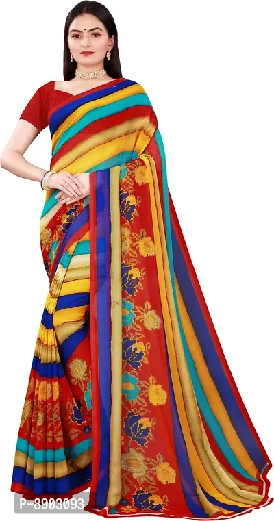 Women Beautiful Georgette Saree with Blouse piece-thumb0