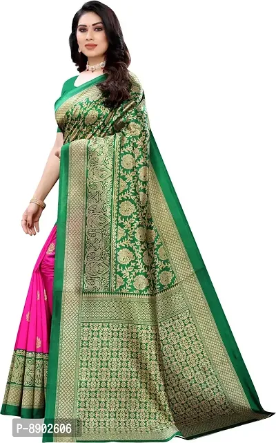 Women Beautiful Cotton Silk Saree with Blouse piece-thumb2
