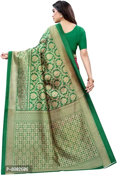 Women Beautiful Cotton Silk Saree with Blouse piece-thumb4