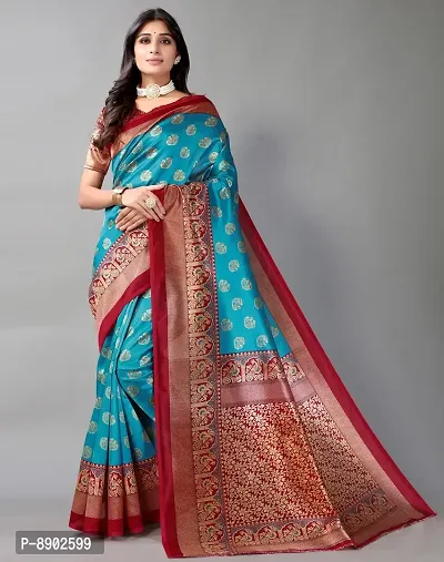 Women Beautiful Cotton Silk Saree with Blouse piece-thumb0