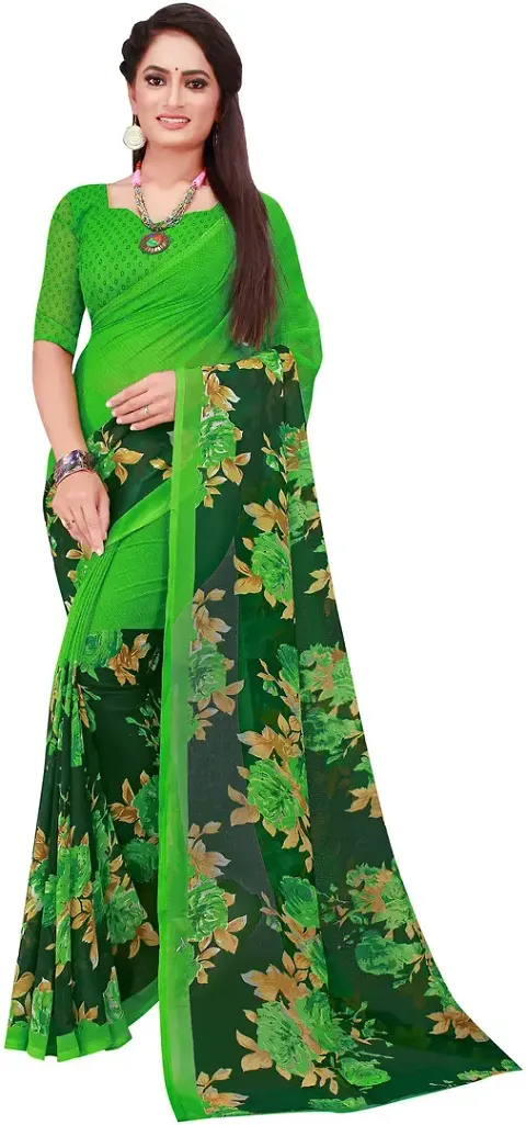 Glamorous Georgette Saree with Blouse piece 