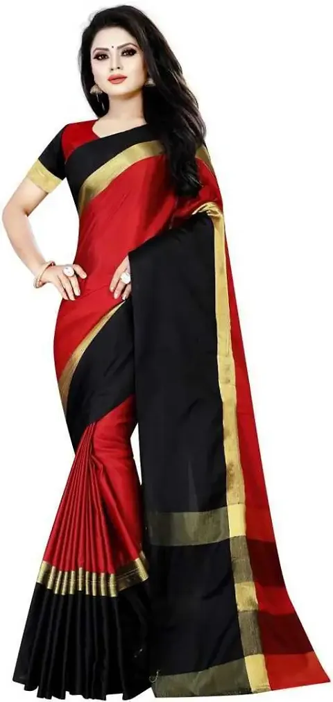 Hot Selling Silk Blend Saree with Blouse piece 