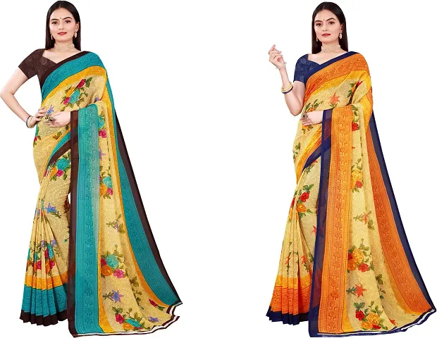 Women Beautiful Georgette Saree with Blouse piece