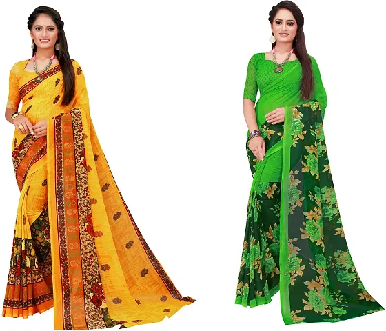 Trending Georgette Saree with Blouse piece 