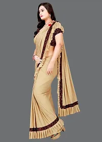 Women Beautiful Silk Blend Saree with Blouse piece-thumb1